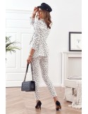 Elegante Polka-Dot-Hose mit Bügelfalte ekri 20672 – Online-Shop – Boutique